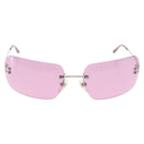 CHANEL COCO Mark Sunglasses metal Pink CC Auth am9657-13