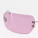 CHANEL COCO Mark Sunglasses metal Pink CC Auth am9657-3