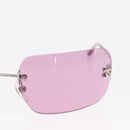 CHANEL COCO Mark Sunglasses metal Pink CC Auth am9657-4
