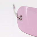 CHANEL COCO Mark Sunglasses metal Pink CC Auth am9657-5