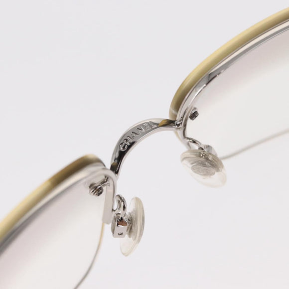 CHANEL COCO Mark Sunglasses metal Silver CC Auth am9658V