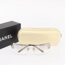CHANEL COCO Mark Sunglasses metal Silver CC Auth am9658V-16