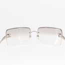 CHANEL COCO Mark Sunglasses metal Silver CC Auth am9658V-3