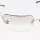 CHANEL COCO Mark Sunglasses metal Silver CC Auth am9658V-4