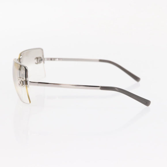CHANEL COCO Mark Sunglasses metal Silver CC Auth am9658V