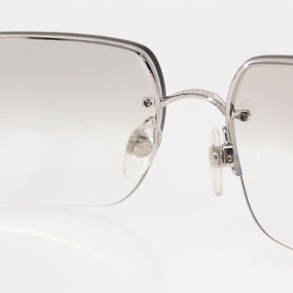 CHANEL COCO Mark Sunglasses metal Silver CC Auth am9658V