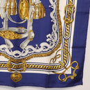 HERMES Carre 90 Scarf Silk ”BRIDE DE COUR” Blue Auth am9664-10