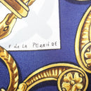 HERMES Carre 90 Scarf Silk ”BRIDE DE COUR” Blue Auth am9664-11