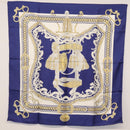 HERMES Carre 90 Scarf Silk ”BRIDE DE COUR” Blue Auth am9664-12