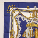 HERMES Carre 90 Scarf Silk ”BRIDE DE COUR” Blue Auth am9664-2