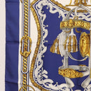 HERMES Carre 90 Scarf Silk ”BRIDE DE COUR” Blue Auth am9664-5