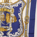 HERMES Carre 90 Scarf Silk ”BRIDE DE COUR” Blue Auth am9664-7
