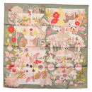 HERMES Carre 90 Scarf Silk ""PRECIOUS PARADISE"" Green Auth am9665M-1