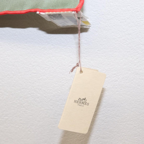 HERMES Carre 90 Scarf Silk ""PRECIOUS PARADISE"" Green Auth am9665M