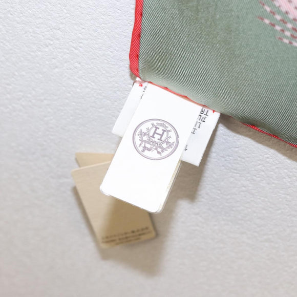 HERMES Carre 90 Scarf Silk ""PRECIOUS PARADISE"" Green Auth am9665M