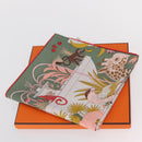 HERMES Carre 90 Scarf Silk ""PRECIOUS PARADISE"" Green Auth am9665M-12