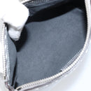 FENDI Pouch Celeria Hand Bag Leather Silver Leopard Auth am9668-11