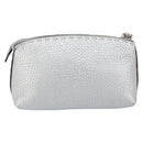 FENDI Pouch Celeria Hand Bag Leather Silver Leopard Auth am9668-2