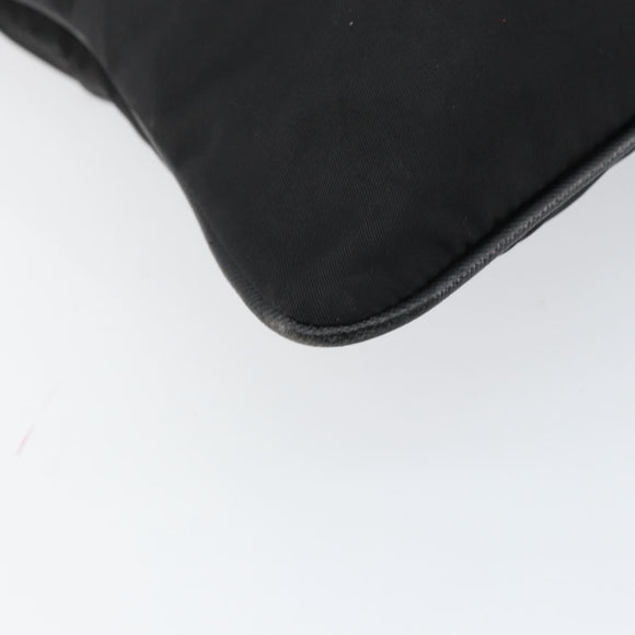 PRADA Shoulder Bag Nylon Black Gold Auth am9670