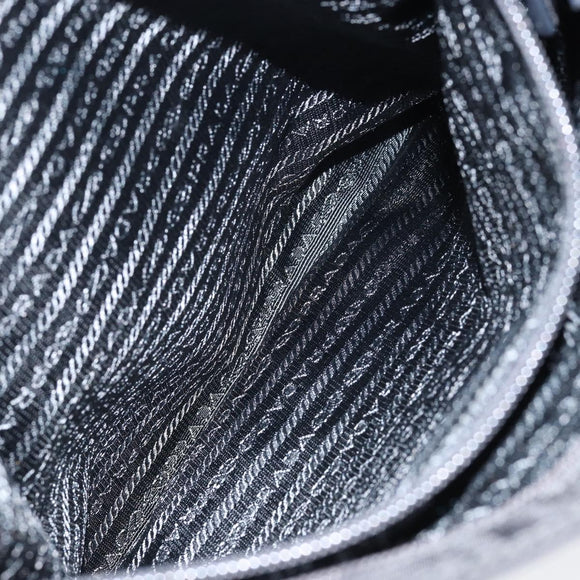 PRADA Shoulder Bag Nylon Black Gold Auth am9670