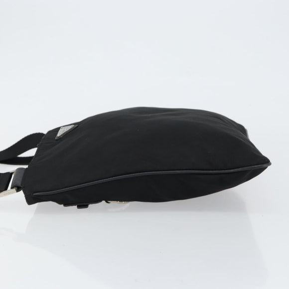 PRADA Shoulder Bag Nylon Black Gold Auth am9670