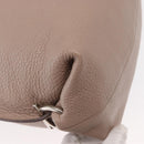 Salvatore Ferragamo Gancini Shoulder Bag Leather Beige Silver Auth am9671-9