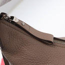 Salvatore Ferragamo Gancini Shoulder Bag Leather Beige Silver Auth am9671-18