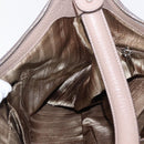 Salvatore Ferragamo Gancini Shoulder Bag Leather Beige Silver Auth am9671-21