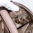 Salvatore Ferragamo Gancini Shoulder Bag Leather Beige Silver Auth am9671-22