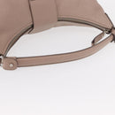 Salvatore Ferragamo Gancini Shoulder Bag Leather Beige Silver Auth am9671-7