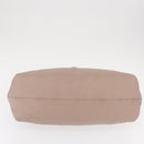 Salvatore Ferragamo Gancini Shoulder Bag Leather Beige Silver Auth am9671-5