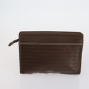 VALENTINO Clutch Bag PVC 3 Set Brown Beige Auth am9678-10