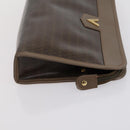 VALENTINO Clutch Bag PVC 3 Set Brown Beige Auth am9678-17