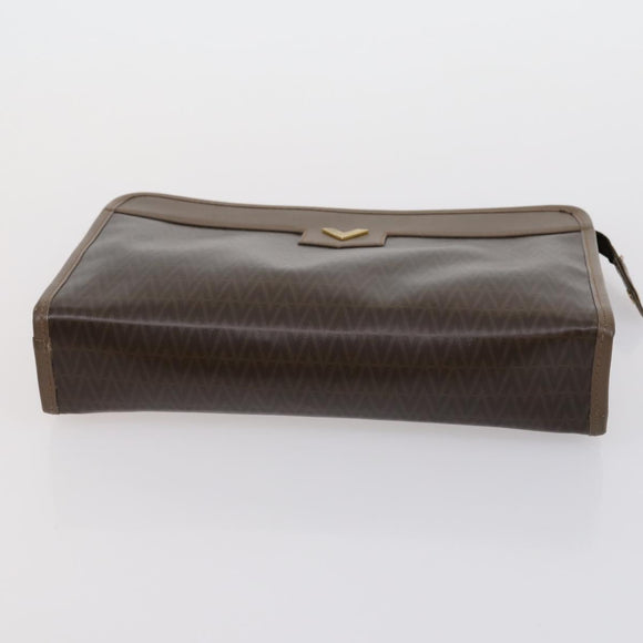 VALENTINO Clutch Bag PVC 3 Set Brown Beige Auth am9678