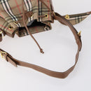 VALENTINO Clutch Bag PVC 3 Set Brown Beige Auth am9678-5