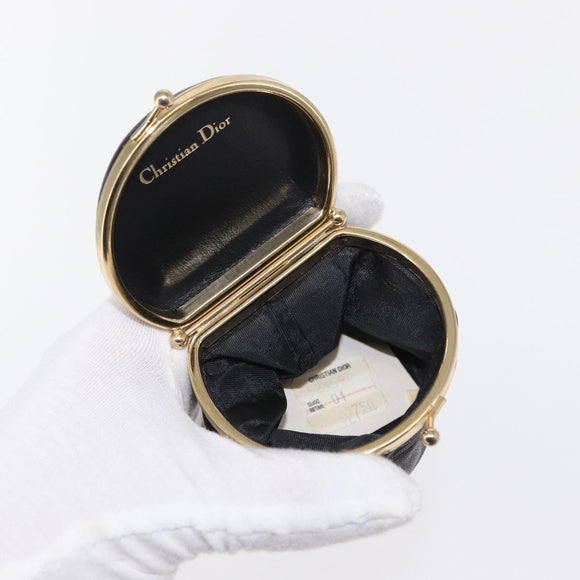 Christian Dior Jewelry Case 2 Set Black Beige Auth am9680