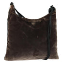 PRADA Shoulder Bag Velor Brown Auth am9681-1