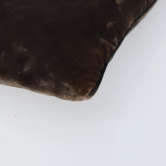 PRADA Shoulder Bag Velor Brown Auth am9681