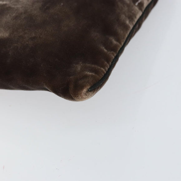 PRADA Shoulder Bag Velor Brown Auth am9681