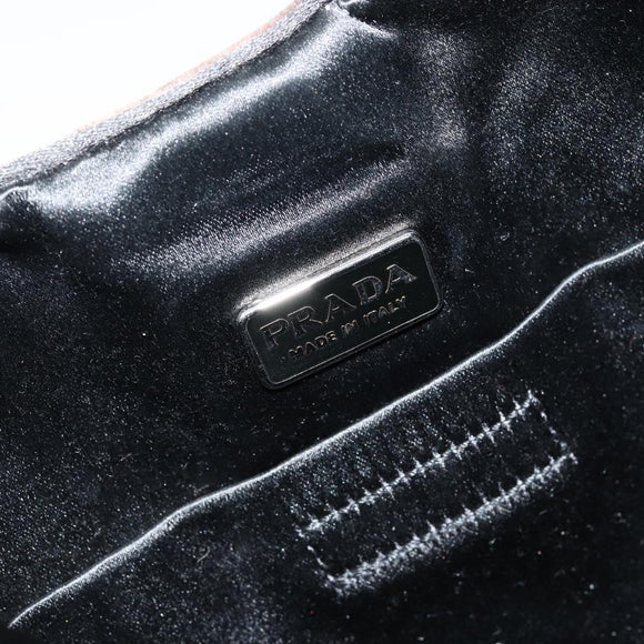 PRADA Shoulder Bag Velor Brown Auth am9681