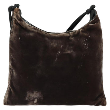 PRADA Shoulder Bag Velor Brown Auth am9681 - 0