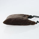 PRADA Shoulder Bag Velor Brown Auth am9681-3