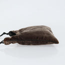 PRADA Shoulder Bag Velor Brown Auth am9681-4