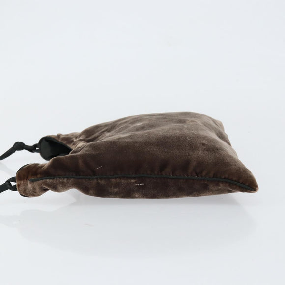 PRADA Shoulder Bag Velor Brown Auth am9681