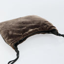 PRADA Shoulder Bag Velor Brown Auth am9681-6