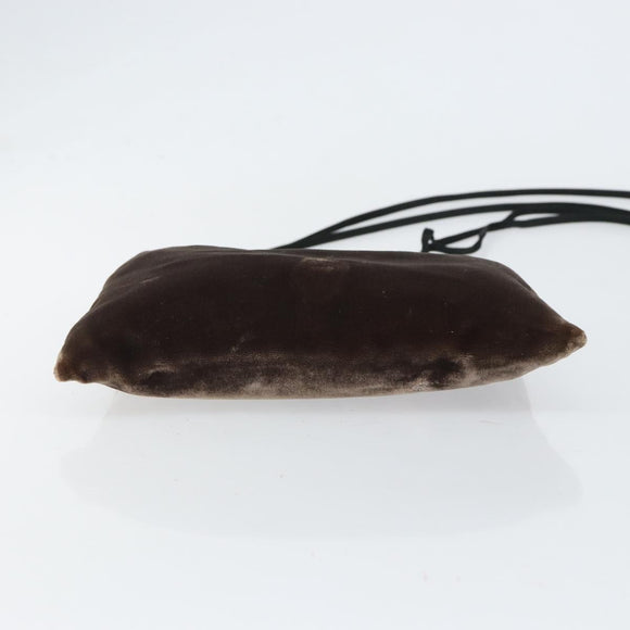 PRADA Shoulder Bag Velor Brown Auth am9681