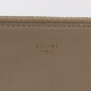 CELINE Pouch Leather Beige Blue gold Auth am9683-17