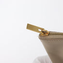CELINE Pouch Leather Beige Blue gold Auth am9683-9