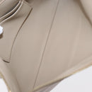 CELINE Pouch Leather Beige Blue gold Auth am9683-10