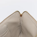 CELINE Pouch Leather Beige Blue gold Auth am9683-18